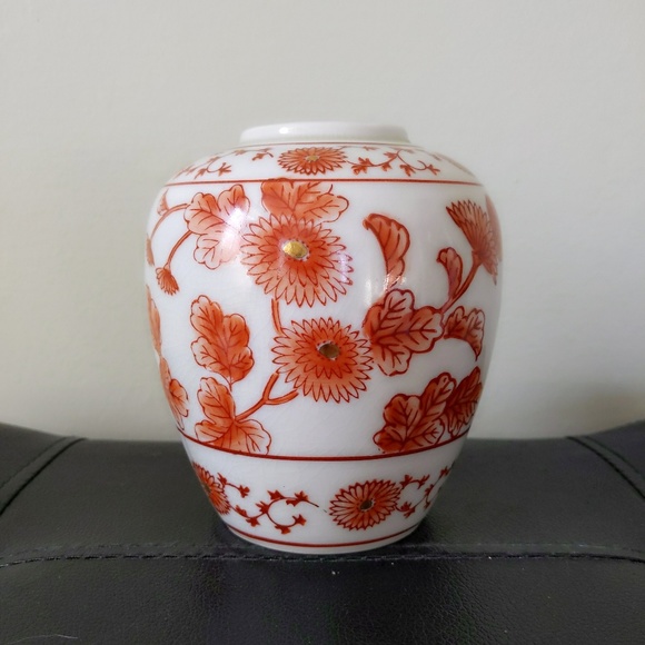 Vintage Other - Vtg Otagiri Original Japan Red Painted Flower Vase